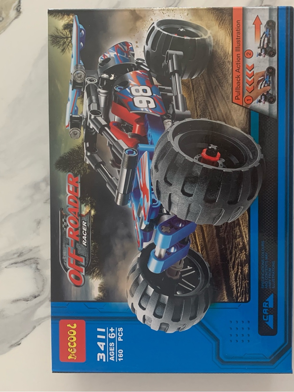 Off-Roader Racer Pullback Toy Car - Red & Blue